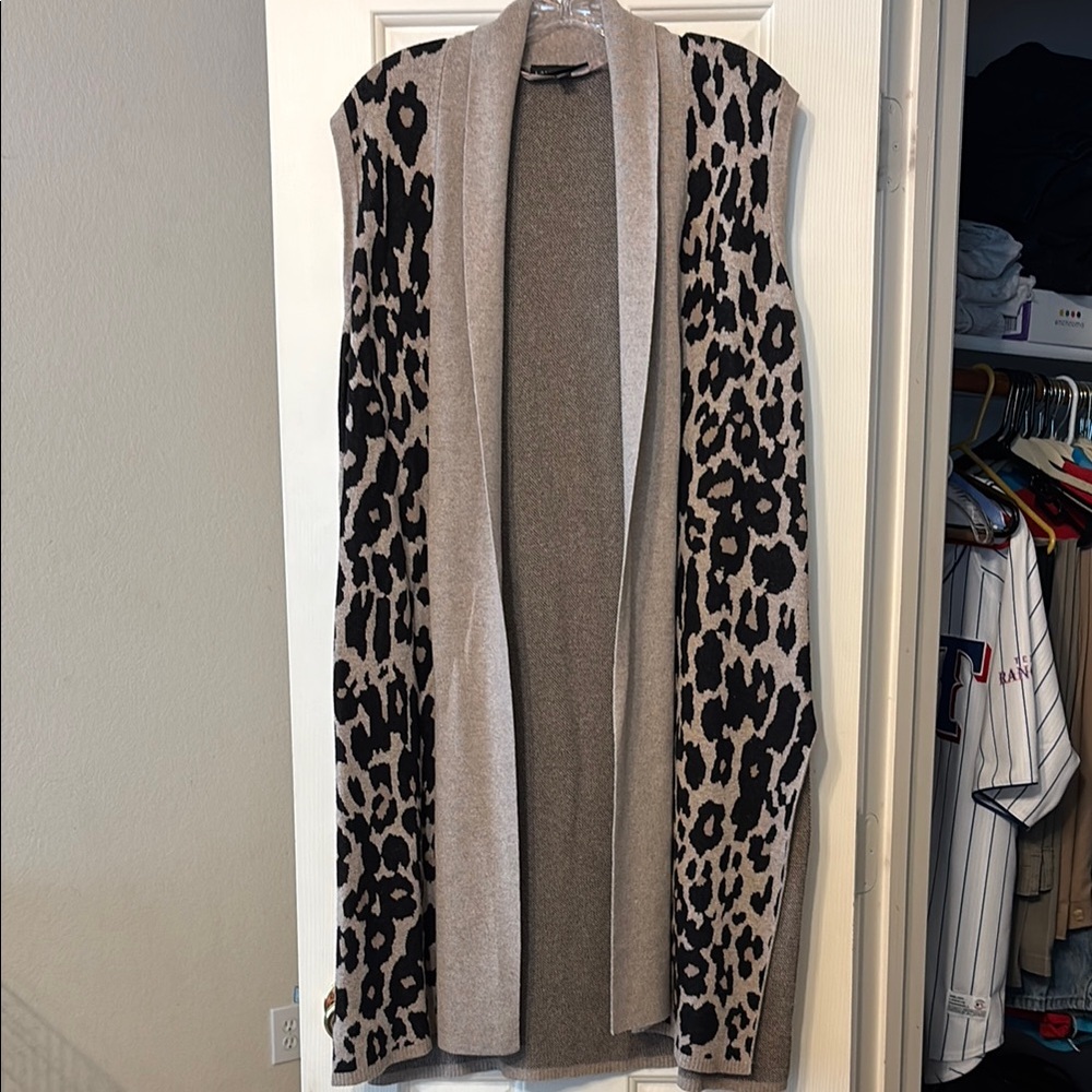 Lane Bryant Cream and Black Cardigan Sweater